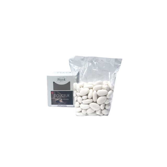 1kg - Dragées Guimauve Pécou - Blanc Vernis