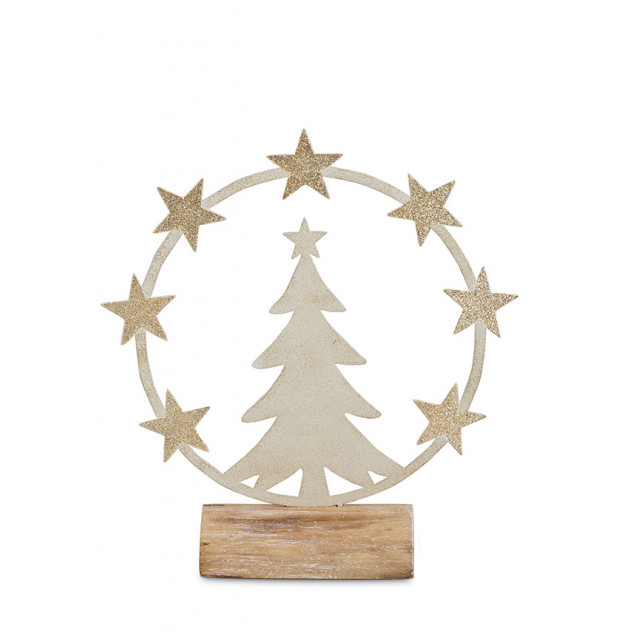 Centre de table sapin rond en bois 23 cm