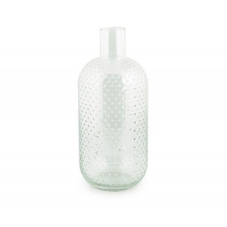 Vase forme bouteille en verre transparent