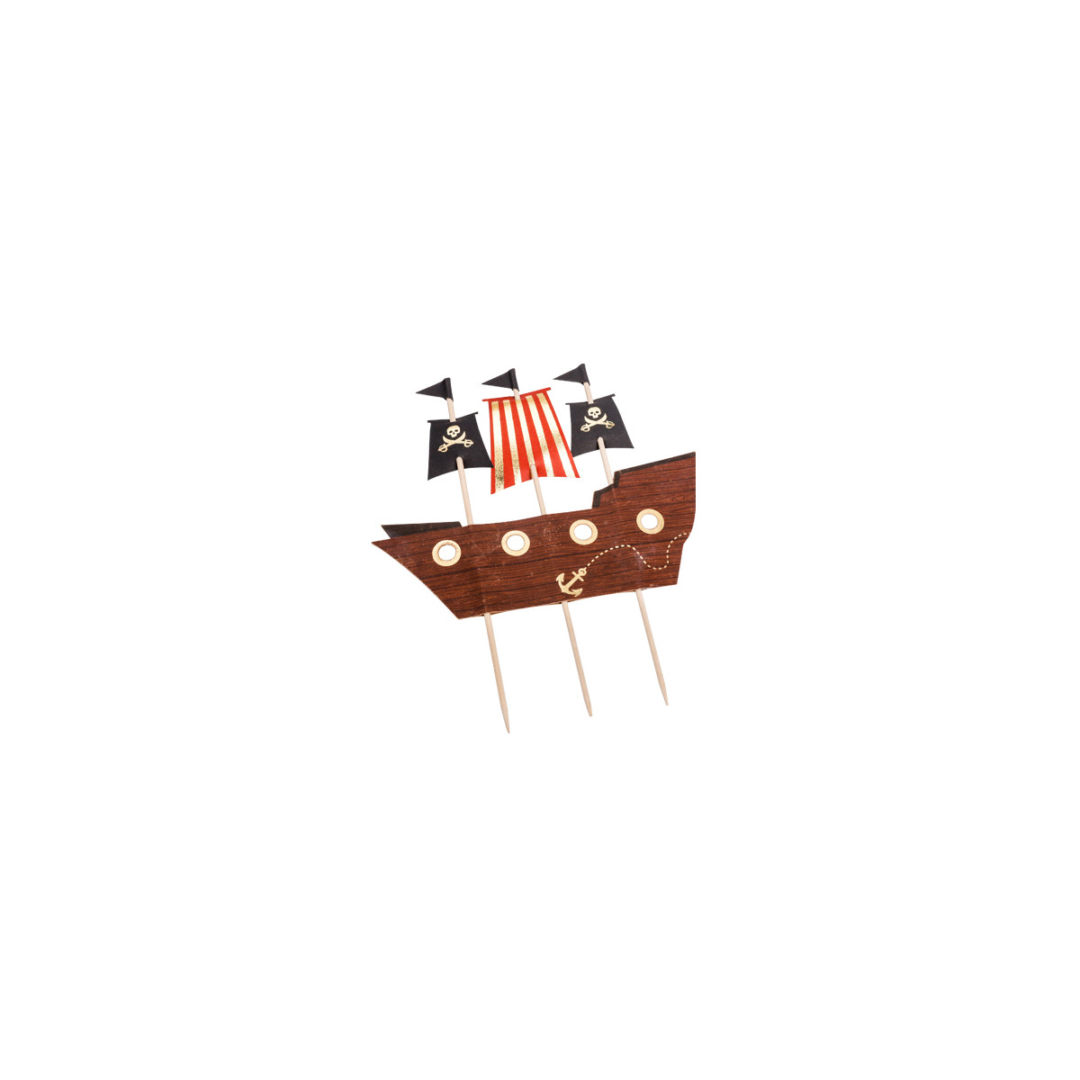 Cake topper bateau pirate - 17.5cm x 21cm