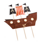 Cake topper bateau pirate - 17.5cm x 21cm