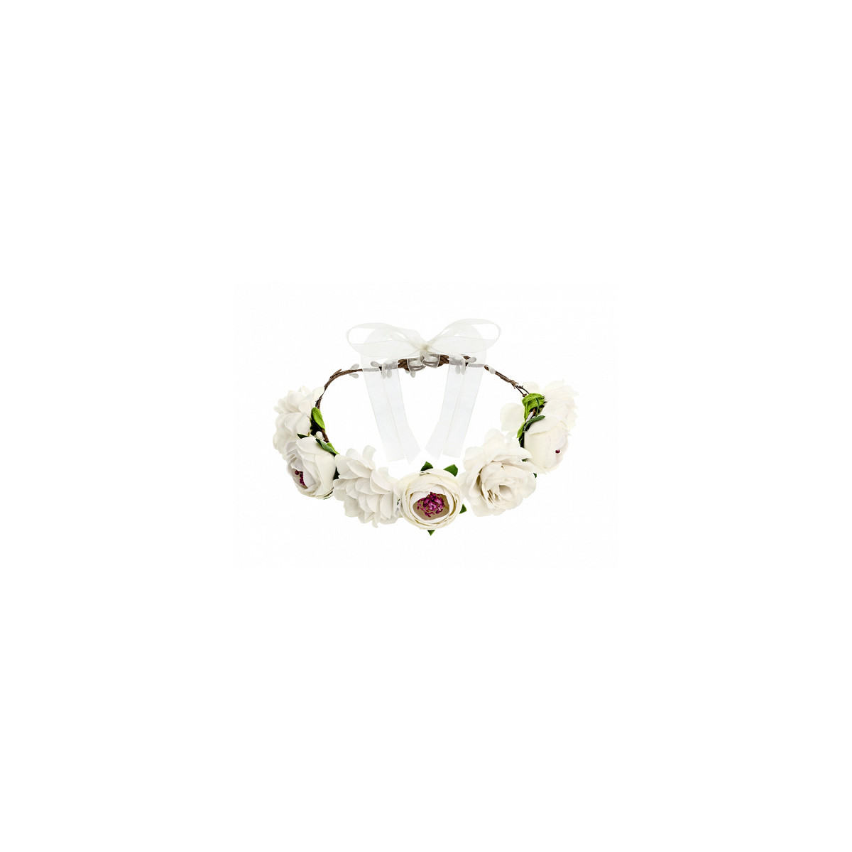 Couronne de fleur blanche mariage - 17cm