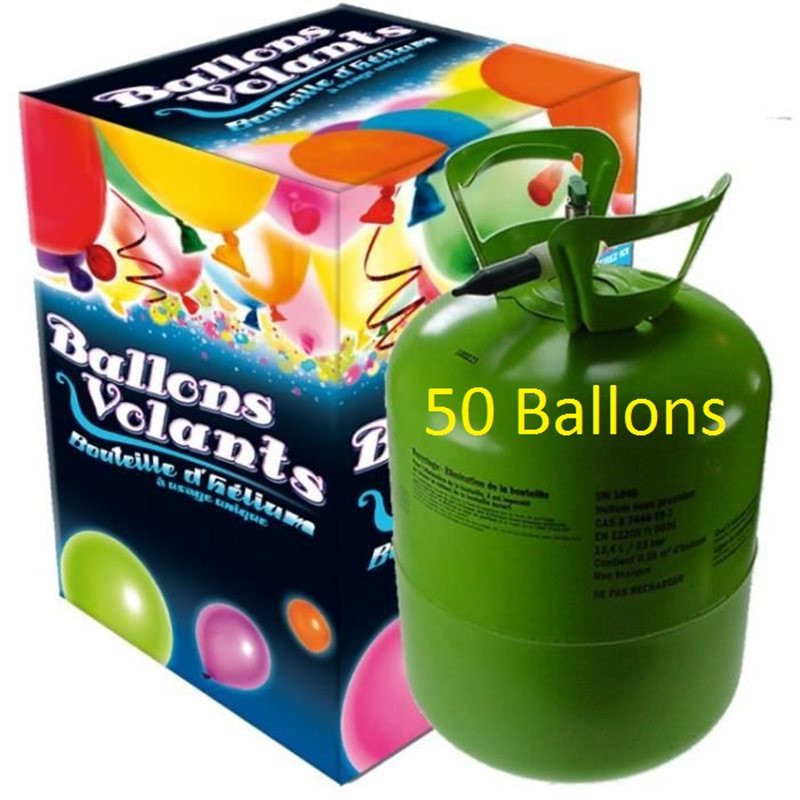 Hélium Grande Bouteille Gaz d'Hélium pour 50 Ballons + Lot 50