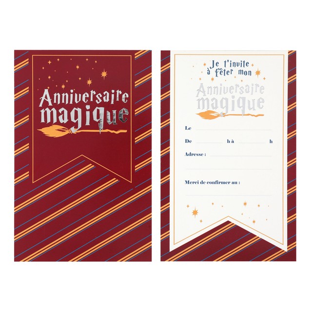 Etiquettes invitations Harry Potter pour anniversaire