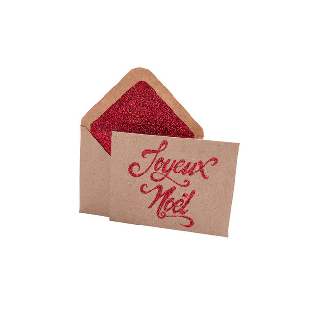 8 enveloppes noel kraft rouge