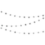 Guirlande étoile en métal blanc et or 135x13x13 cm
