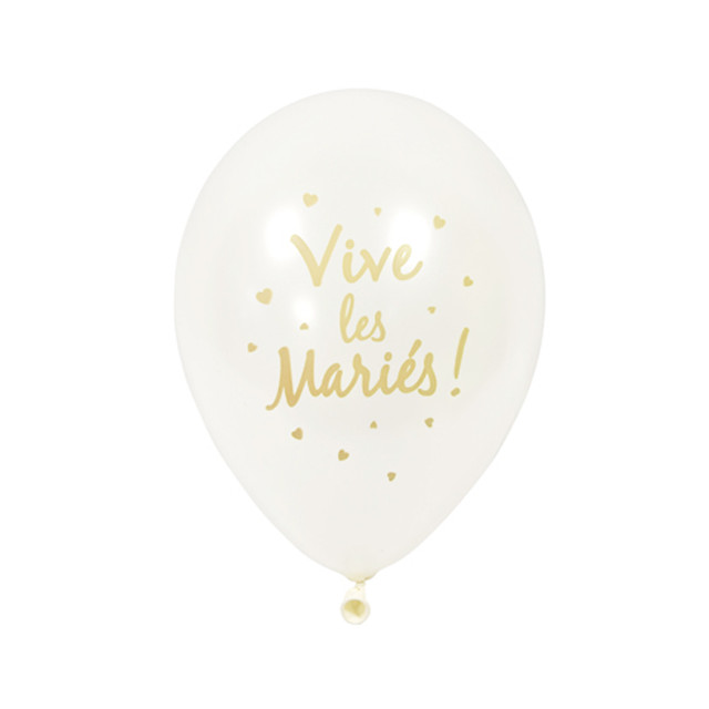 Ballon Vive les mariés MARRON (x8) - FLOVIDA