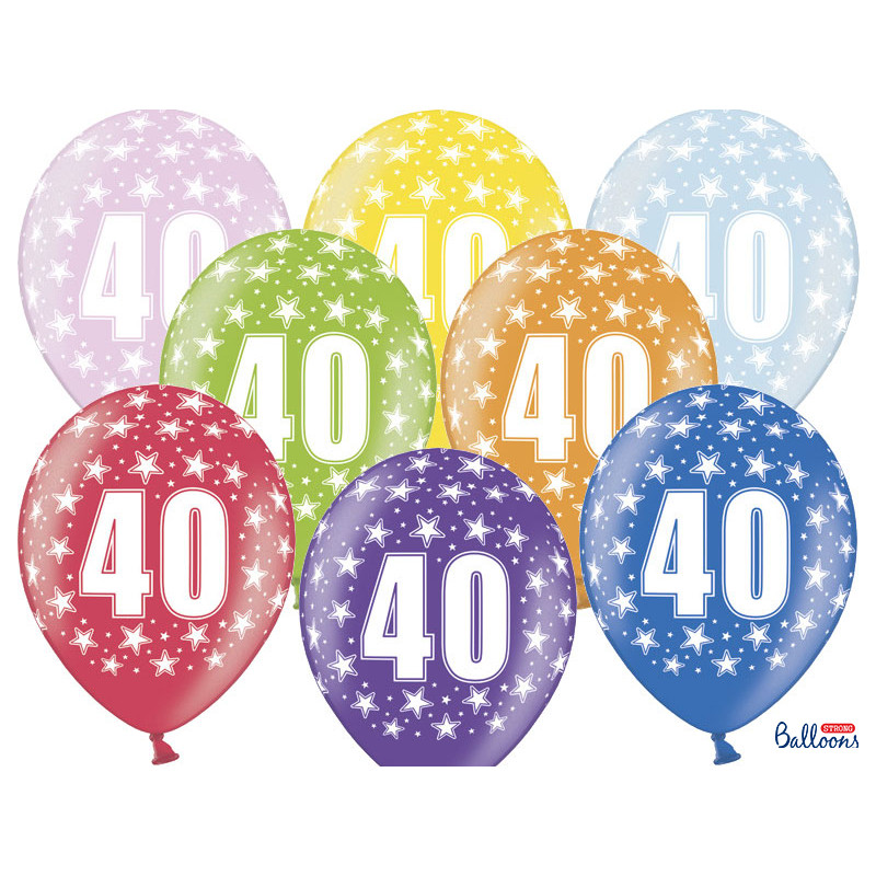 Ballon Anniversaire 40 Ans Multicolore X 6 Mes Fetes