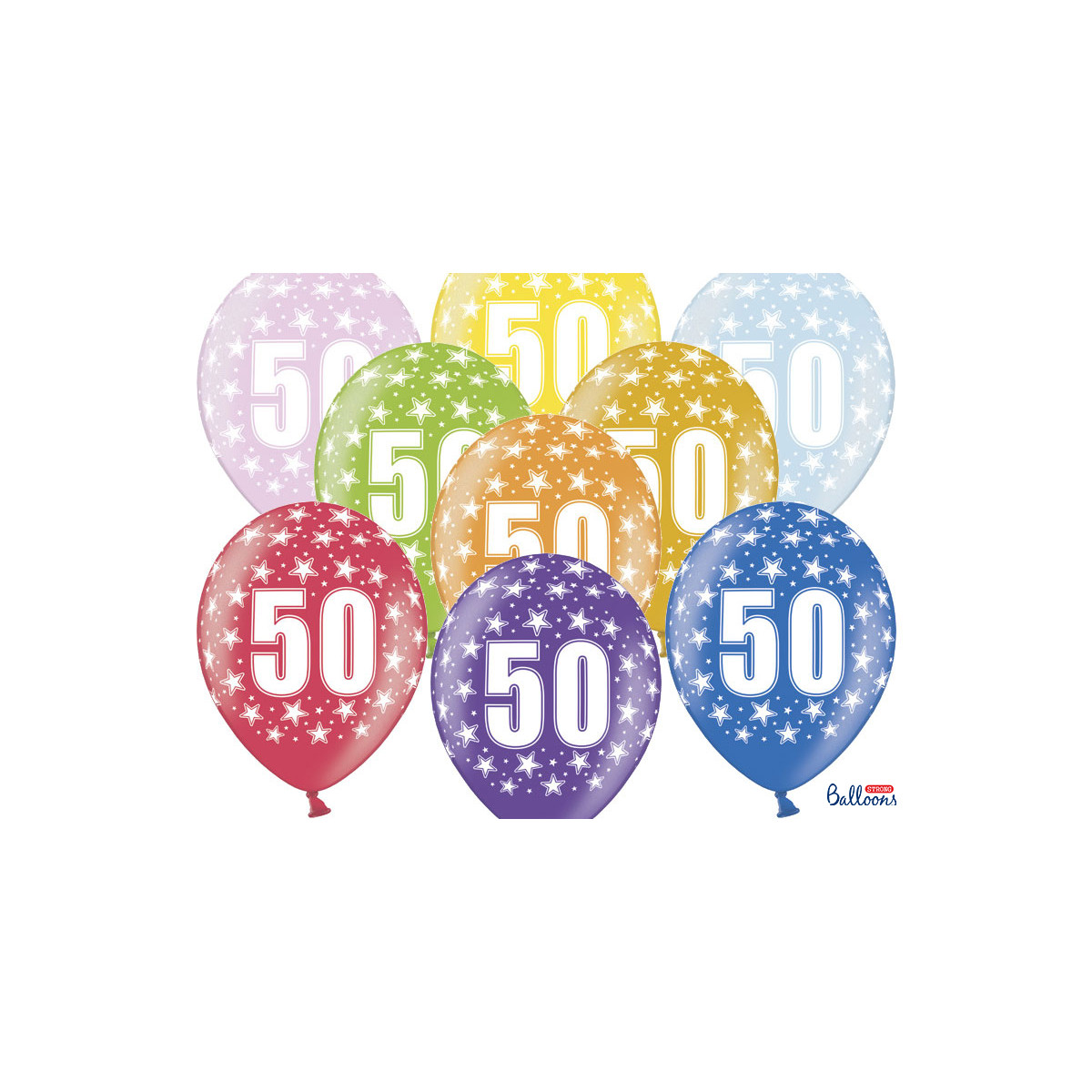 Ballon Anniversaire 50 Ans Multicolore X 6 Mes Fetes