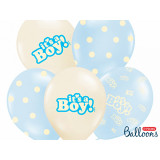 Ballon de baudruche It's a Boy beige et bleu