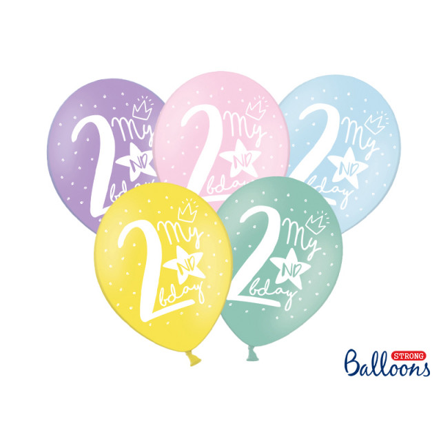  Ballon anniversaire 2 ans  multicolore x 6 Mes F tes