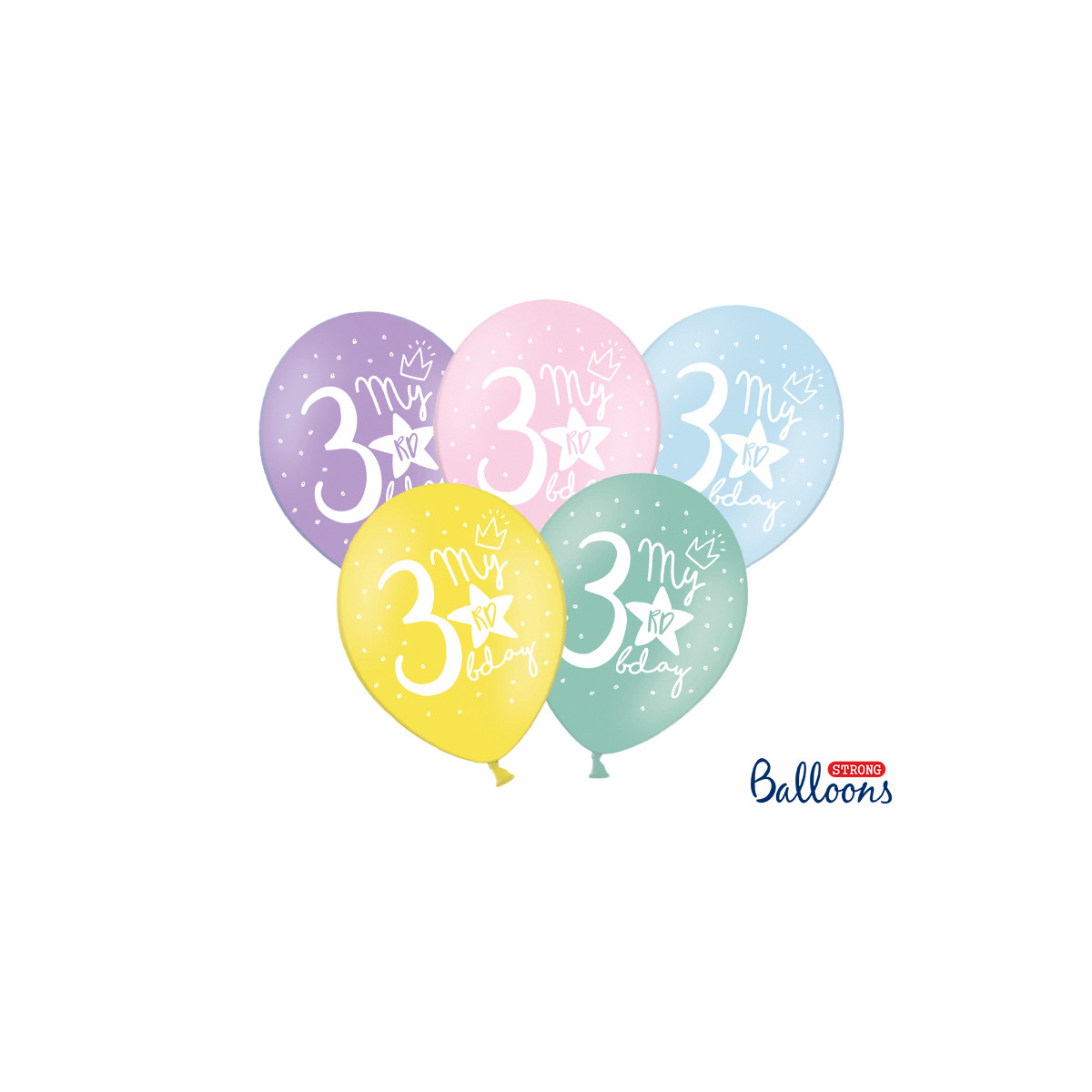 Ballon Anniversaire 3 Ans Multicolore X 6 Mes Fetes