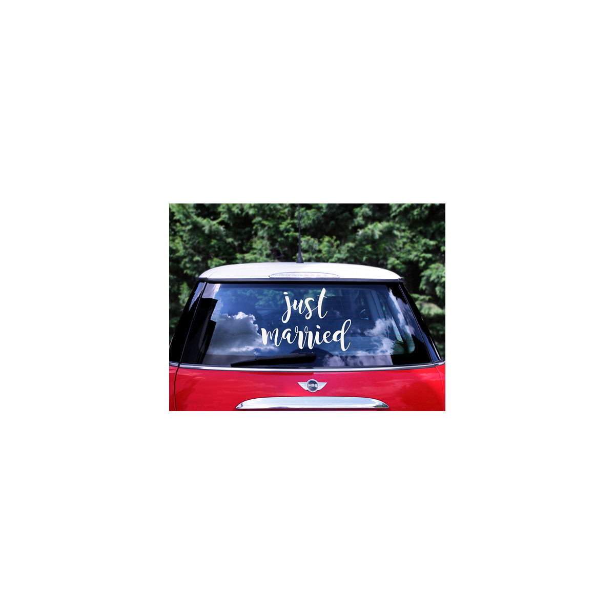 Just Married voiture autocollant & Just Married Guirlande bannière, Konsait  juste mariée autocollant stickers (7 × 23in) pour la