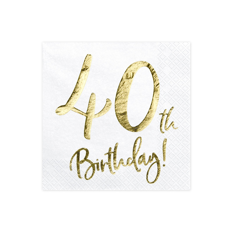 Serviettes papier 40 ans rose gold - Deco anniversaire 40 ans