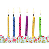 Bougies anniversaire multicolores à pois